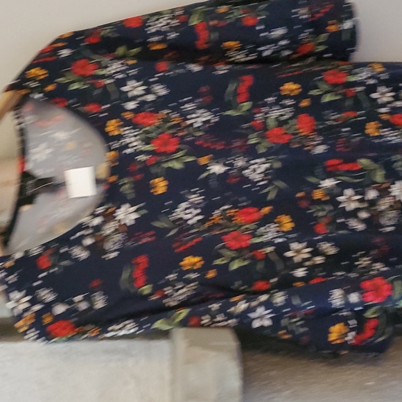 Navy blue summer dress with flower patterns - Picture 7 of 7